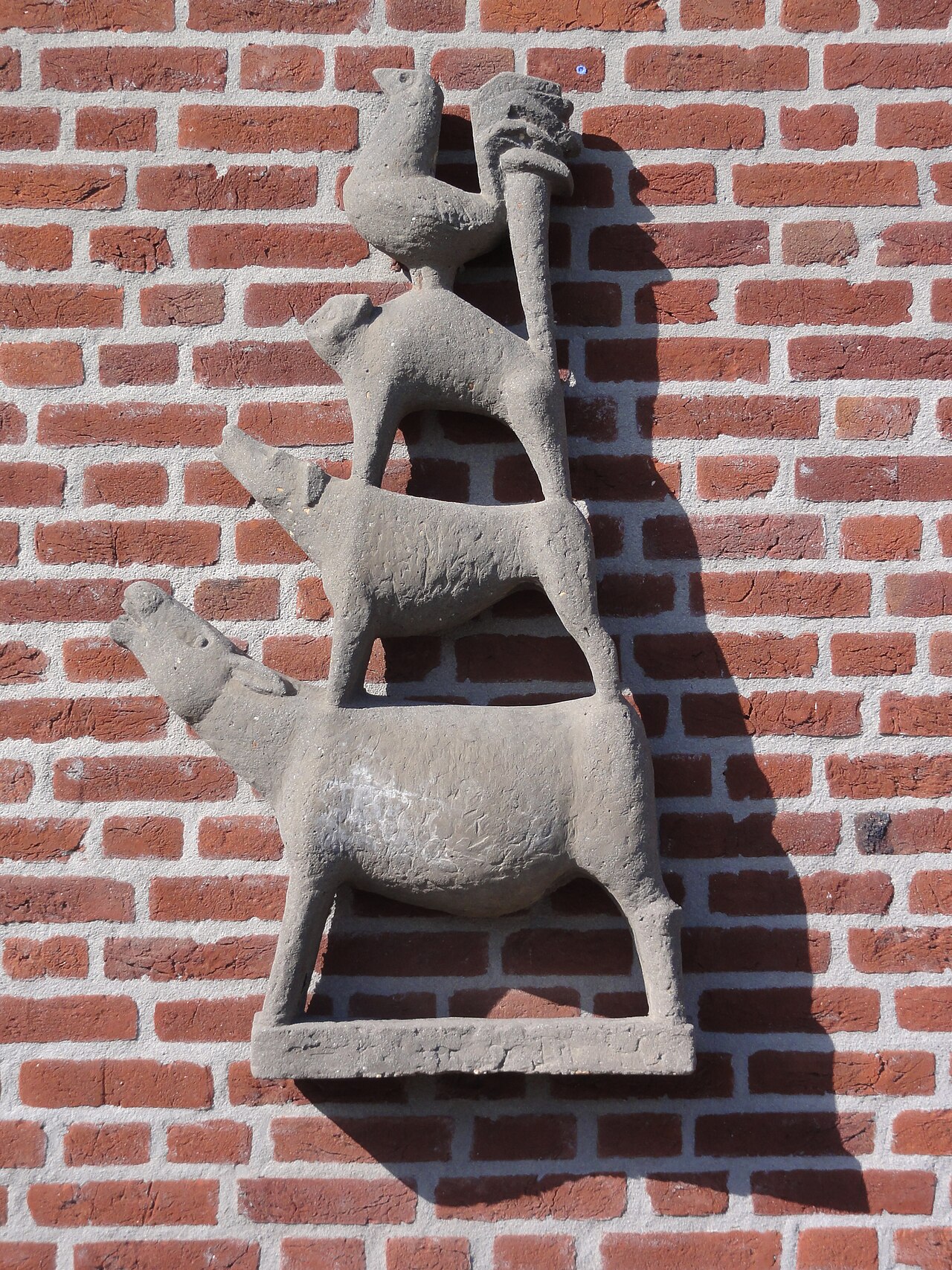 Sculptuur van de Bremer stadsmuzikanten in Katwijk