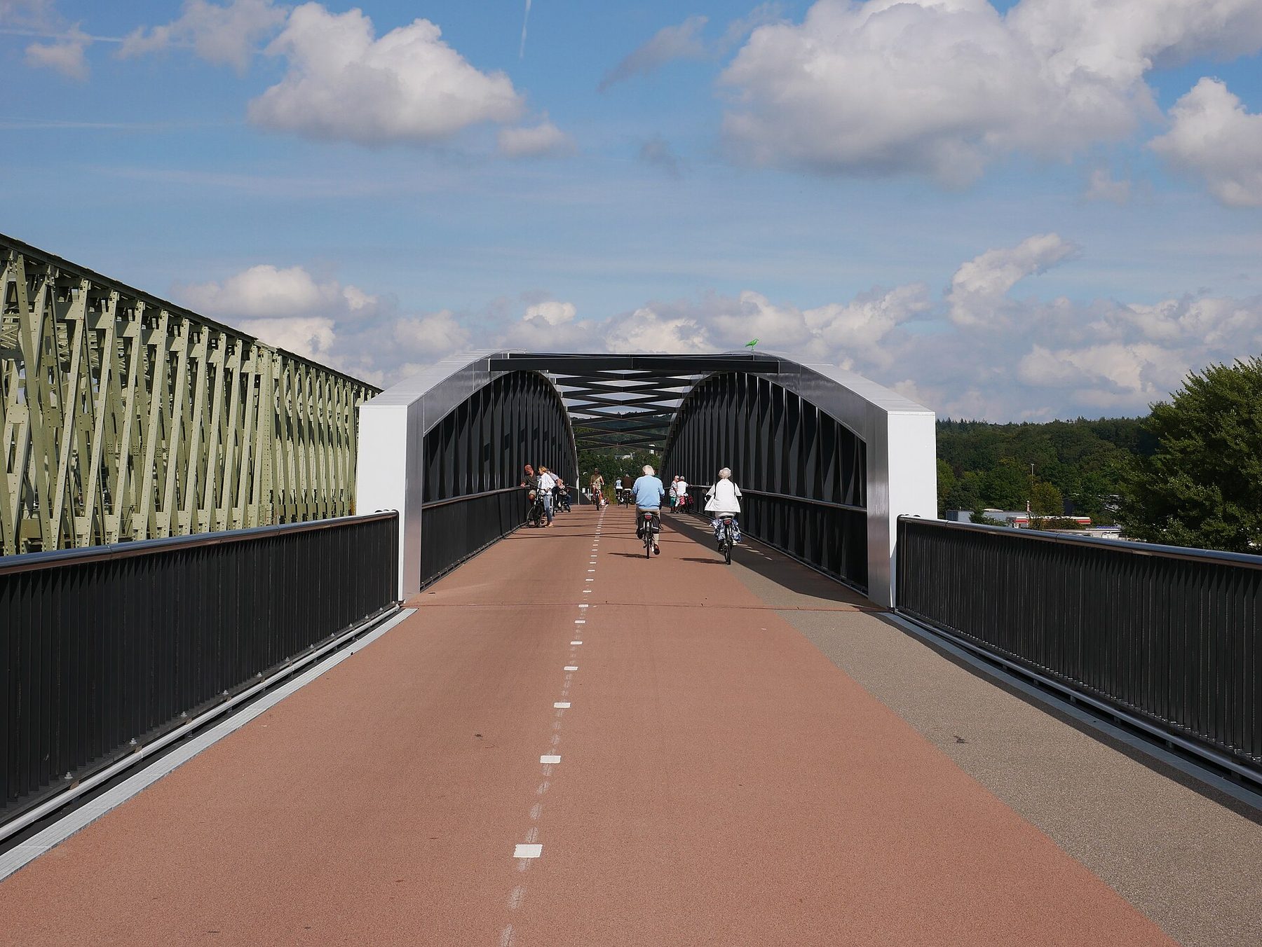Fietsroute en groen rivierlandschap op De Maasover bij Katwijk