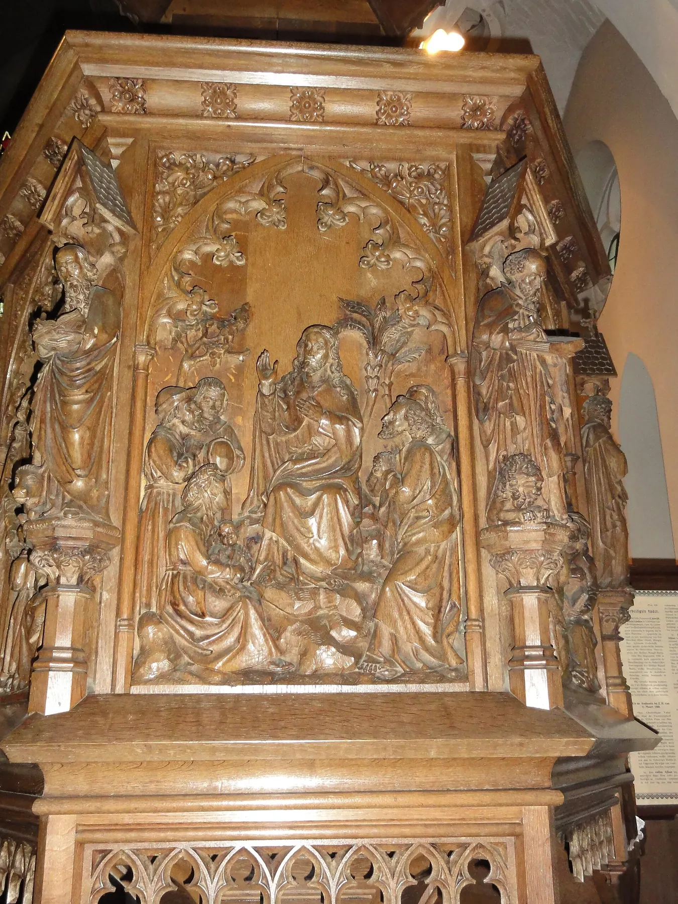 Katwijk (Cuijk) Sint Martinuskerk preekstoelpaneel 3, Bergrede.